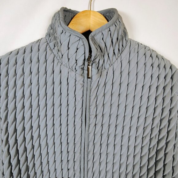 Gallery Women's Medium Quilted Sea Blue Full Zipper Jacket - Picture 2 of 11